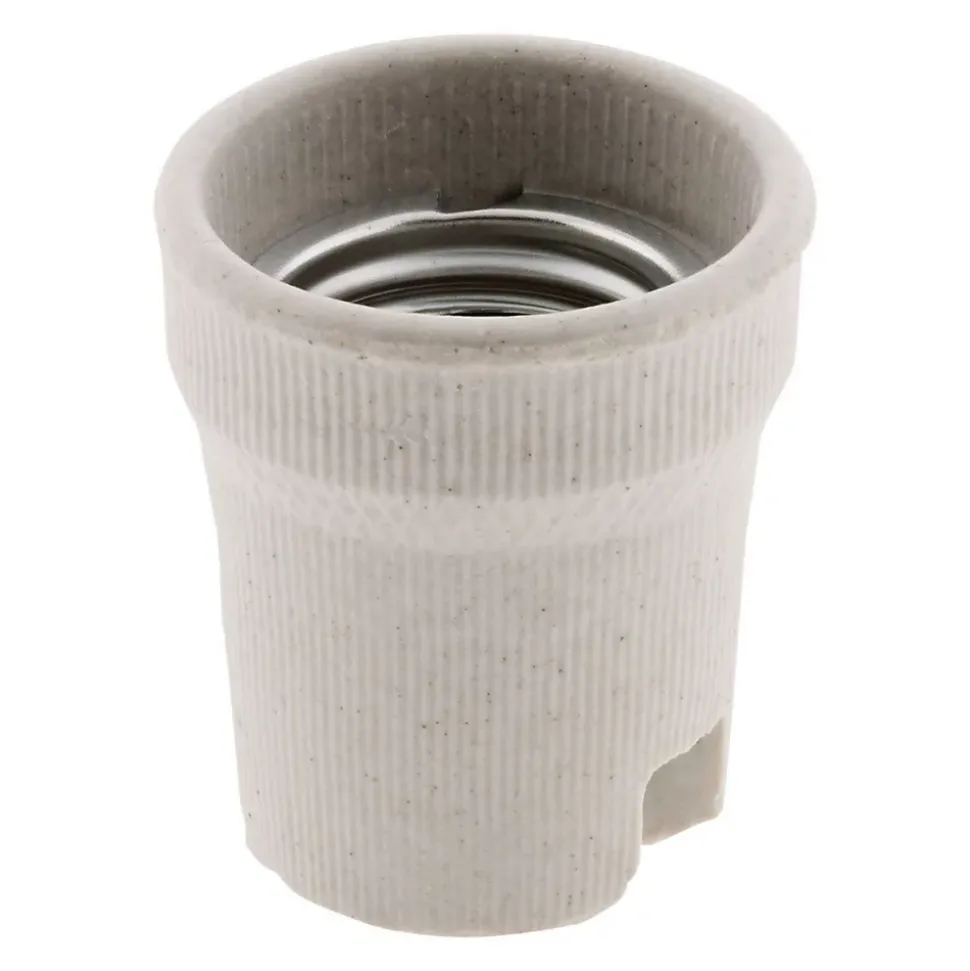Douille E27 porcelaine à vis - Blanc - Zenitech