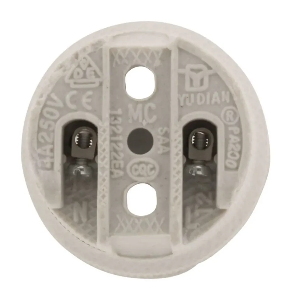 Douille E27 porcelaine à vis - Blanc - Zenitech