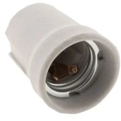 Douille E27 porcelaine à vis - Blanc - Zenitech
