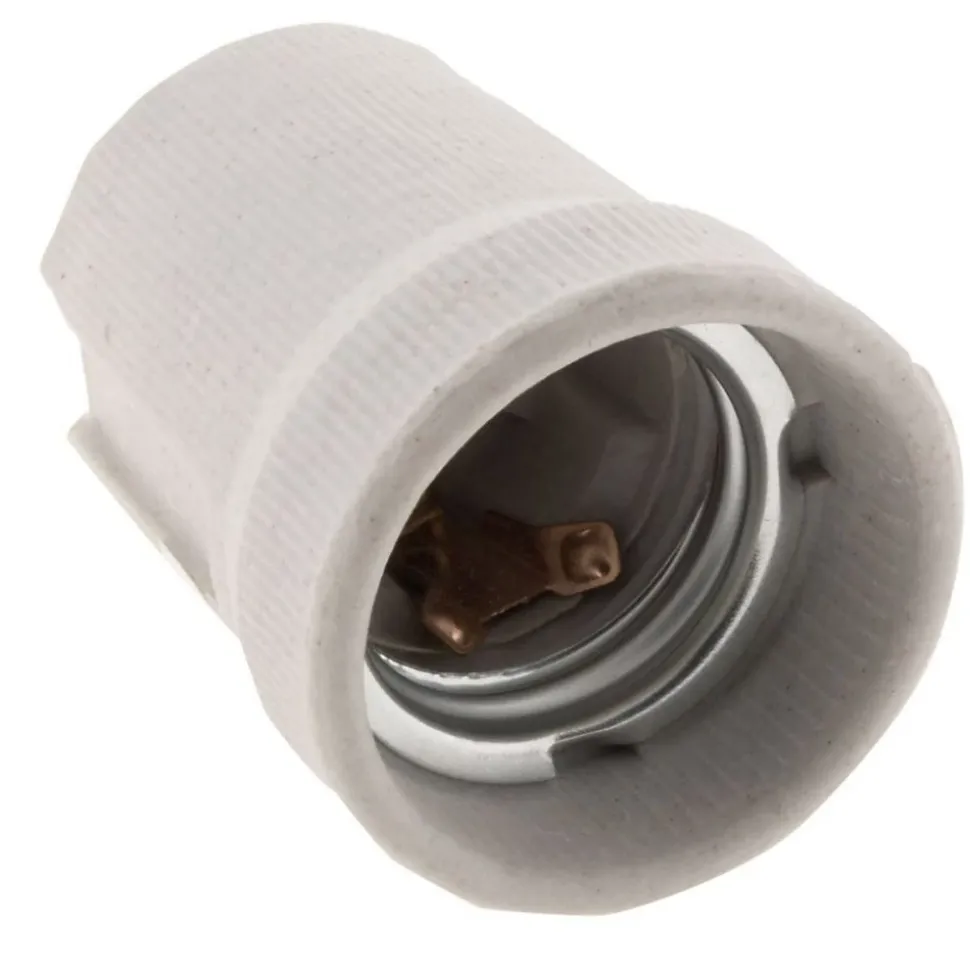 Douille E27 porcelaine à vis - Blanc - Zenitech