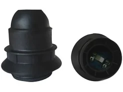Douille E27 semi-filetée avec bague Diall noir