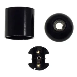 Douille Noire E27 noire Bakélite à Chemise Lisse Style Rétro et Qualité Moderne