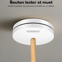 Détecteur de fumée Aroha Safety Pro - Batterie 10 ans - Détecteur de fumée - Alarme incendie - 2 pièces