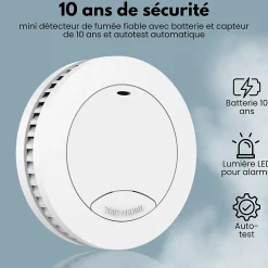 Détecteur de fumée Aroha Safety Pro Mini - Batterie 10 ans - Détecteur de fumée - Alarme incendie - 2 pièces