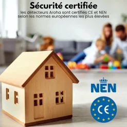 Détecteur de fumée Aroha Safety Pro - Batterie 10 ans - Détecteur de fumée - Alarme incendie - 5 pièces
