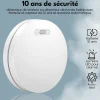 Détecteur de fumée/chaleur connectable Aroha Link - Batterie 10 ans - Capteur de fumée interconnecté - Alarme incendie - Pack de 3