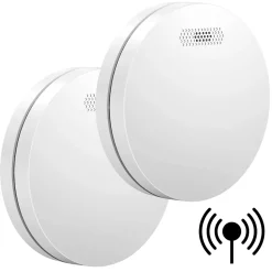 Détecteur de fumée connectable Aroha Link - Batterie 10 ans - Capteur de fumée interconnecté - Alarme incendie - 2 pièces