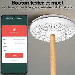 Détecteur de fumée et de monoxyde de carbone Aroha Smart Connect WiFi - Batterie 10 ans - Alarme incendie et CO - 3 pièces