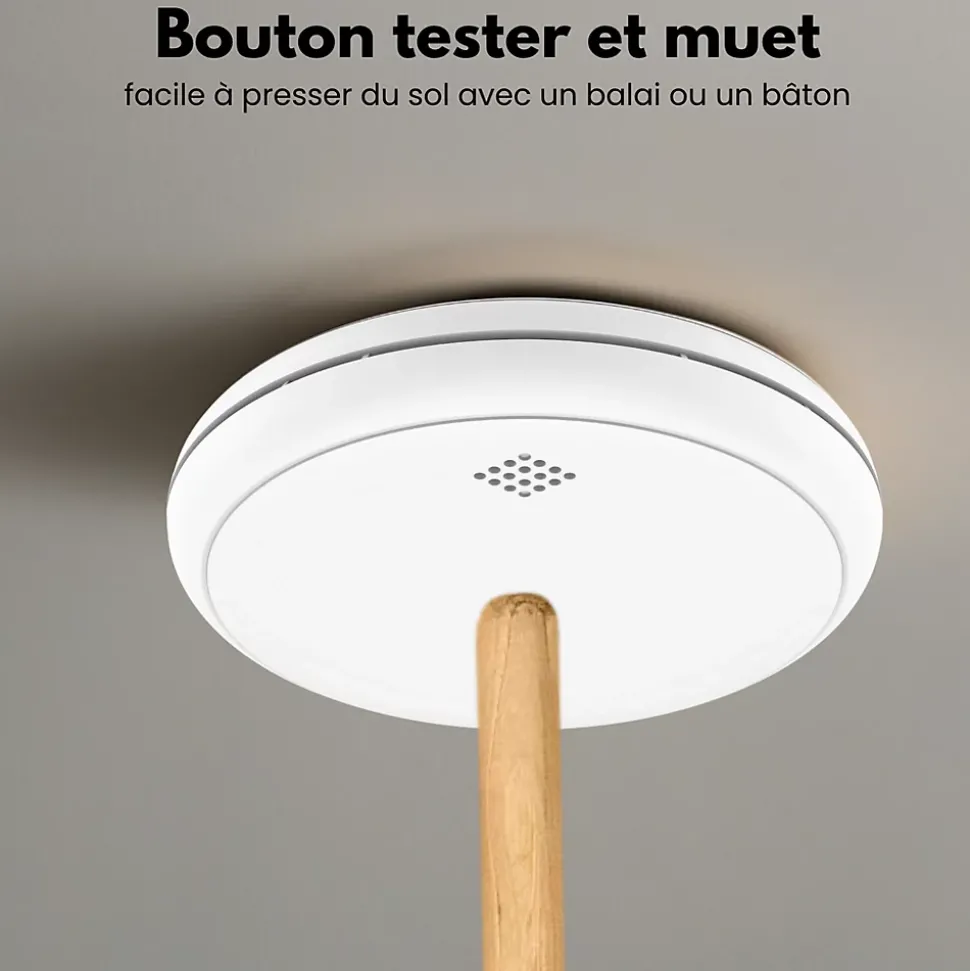 Détecteur de fumée et de monoxyde de carbone Aroha Safety Pro Sleep Line - Batterie 10 ans - Alarme incendie et de CO - 5 pièces