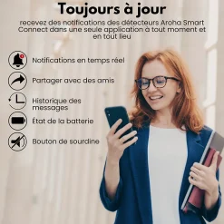 Détecteur de fumée et de monoxyde de carbone Aroha Smart Connect WiFi - Batterie 10 ans - Alarme incendie et CO - 2 pièces