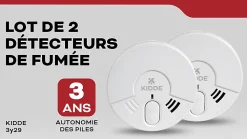 Détecteur de fumée 3Y29 Kidde, 2 pièces