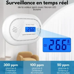 Détecteur de monoxyde de carbone interconnecté Aroha Link - Batterie 10 ans - Alarme de CO - Portable - 2 pièces