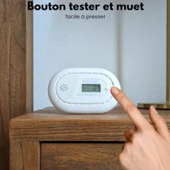 Détecteur de monoxyde de carbone Aroha Safety Pro - Batterie 10 ans - Alarme de CO portable, capteur de CO - 2 pièces