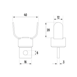 EBERTH Tête de coupe à fourche lisse pour machine à nettoyer les tubes, C-Cutter tubes de 50-125mm, accouplement M6, tête 40mm