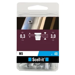 Ecrou aveugle M5 tête plate, 40 pièces