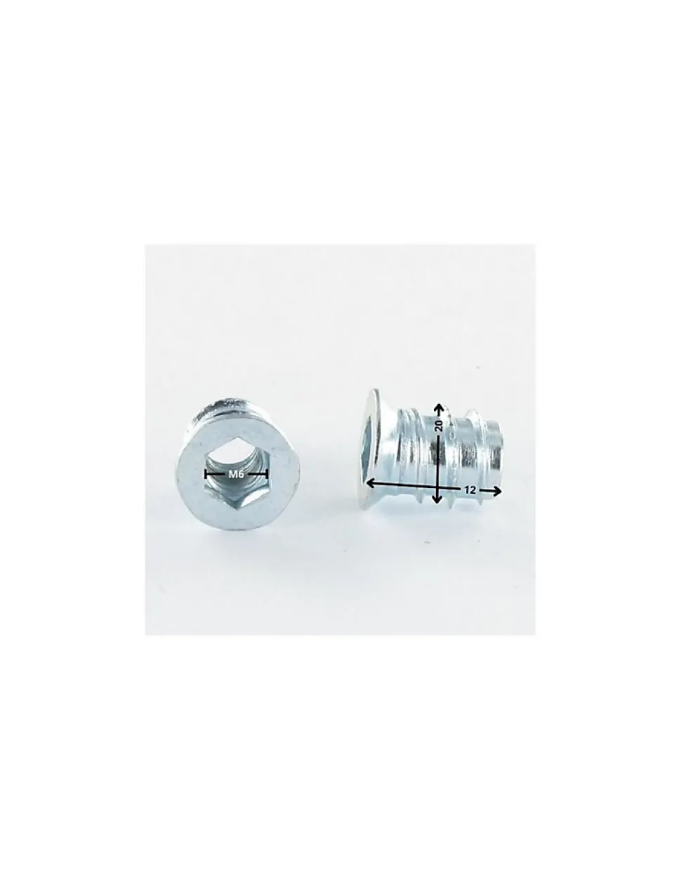 Ecrou Clé de 6 HC6 M6 12X20 Acier zingué - 500 pièces