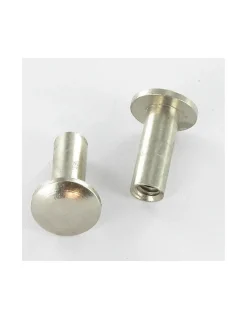 Ecrou Relieur Tête bombée M4X12 4X14 Laiton chrome - 1 pièce
