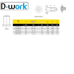 200 Ecrous à Sertir Borgnes Tête Plate GOFIX M10 x 29 mm - Acier - D-Work