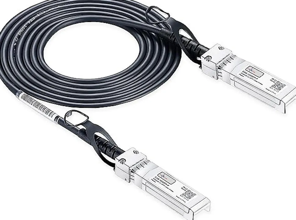 Elfcam - Câble DAC SFP+ à SFP+ 10Gb - 1m, Twinax Attache Directe, Haute Performance