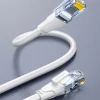 Elfcam - Câble Ethernet RJ45 Cat 7 SFTP 15m (Rond Blanc), 10Gbps, 600MHz, Cuivre, Anti-Interférences