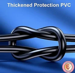 Elfcam - Câble Ethernet RJ45 Cat 7 SFTP 8m (Rond Noir), 10Gbps, 600MHz, Cuivre, Anti-Interférences