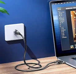 Elfcam - Câble Ethernet RJ45 Cat 7 SFTP 20m (Rond Noir), 10Gbps, 600MHz, Cuivre, Anti-Interférences