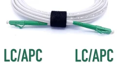 Elfcam - Câble Fibre Optique LC/APC à LC/APC - 1m (Blanc), Jarretière Optique Simplex Monomode 9/125um LSZH