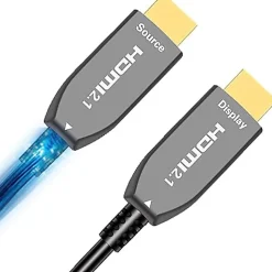 Elfcam - Câble HDMI 8K Fibre Optique 7m (Noir) - 48Gbps, HDMI 2.1, 8K 60Hz, 4K 120Hz, HDR10, eARC, PS5, Xbox, TV