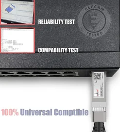Elfcam - Câble Optique Actif SFP+ à SFP+ - 3m, AOC 10 Gbit/s OM3, Ultra Performant, Réseau Professionnels, PC