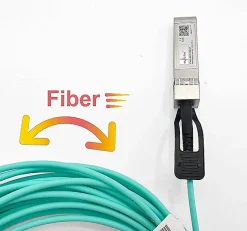 Elfcam - Câble Optique Actif SFP+ à SFP+ - 2m, AOC 10 Gbit/s OM3, Ultra Performant, Réseau Professionnels, PC