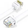 Elfcam - Câble RJ45 Cat 6 Slim 3m (Blanc) - 32AWG Ultra Fin, Réseau LAN/WAN, Haut Débit, Idéal PC, Box, Routeur