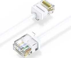 Elfcam - Câble RJ45 Cat 6 Slim 3m (Blanc) - 32AWG Ultra Fin, Réseau LAN/WAN, Haut Débit, Idéal PC, Box, Routeur
