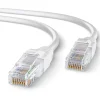 Elfcam - 40m Câble Ethernet RJ45 Cat 6 Rond Blanc 1Gbps 26AWG, LAN/WAN, Idéal PC, Modem, Routeur, Box Fibre