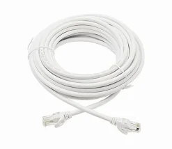 Elfcam - 40m Câble Ethernet RJ45 Cat 6 Rond Blanc 1Gbps 26AWG, LAN/WAN, Idéal PC, Modem, Routeur, Box Fibre