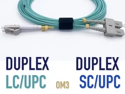 Elfcam - 100m Câble à Fibre Optique OM3 SC/UPC à LC/UPC Multimode Duplex 50/125um LSZH