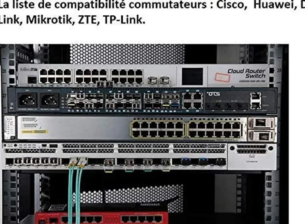 Elfcam - Module SFP BIDI 1,25 Gbps LC/UPC Monomode, DDM, 10 km, TX 1310/RX 1550, Compat. Cisco/Huawei/D-Link