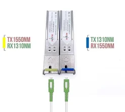Elfcam - 2 Modules SFP BIDI 1,25 Gbps - SC Monomode, DDM, 10 km, TX1310/RX1550 & TX1550/RX1310