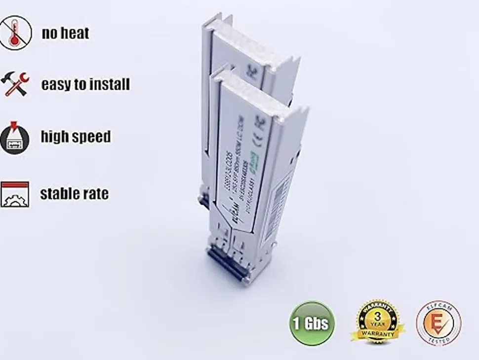 Elfcam - 2 Modules SFP 1,25 Gbps LC/UPC Duplex Multimode 850nm, 550m, Transceiver Fibre Optique Performant