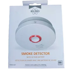 ELRO Détecteur de Fumée Innovant 10 Ans Autonomie Pile Non Remplaçable Capteur Optique Précis 85dB Alarme 3m Protection 40m²