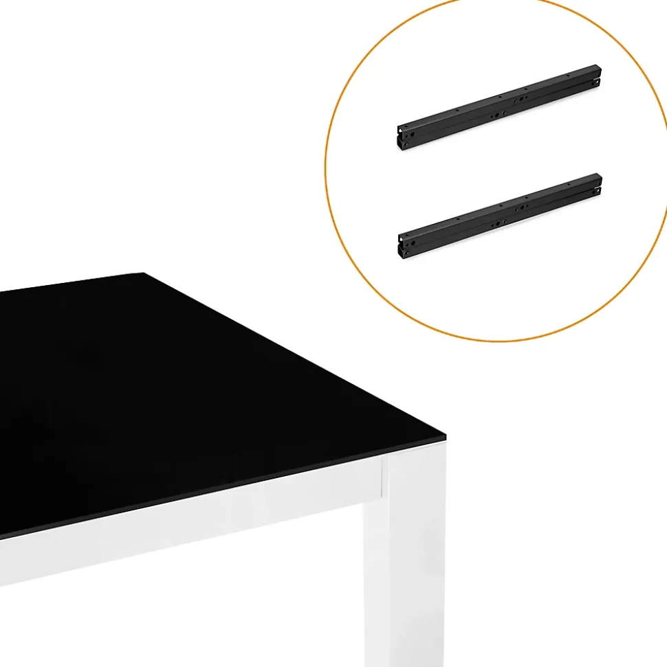 Emuca Ensemble de mécanismes de levage pour tables basses, permette elevare la mesa 192mm, Acier, Peint en noir