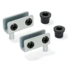 Emuca Jeu de charnières intérieures pour porte Verre, épaisseur 4-6mm, Acier, Gris métallisé