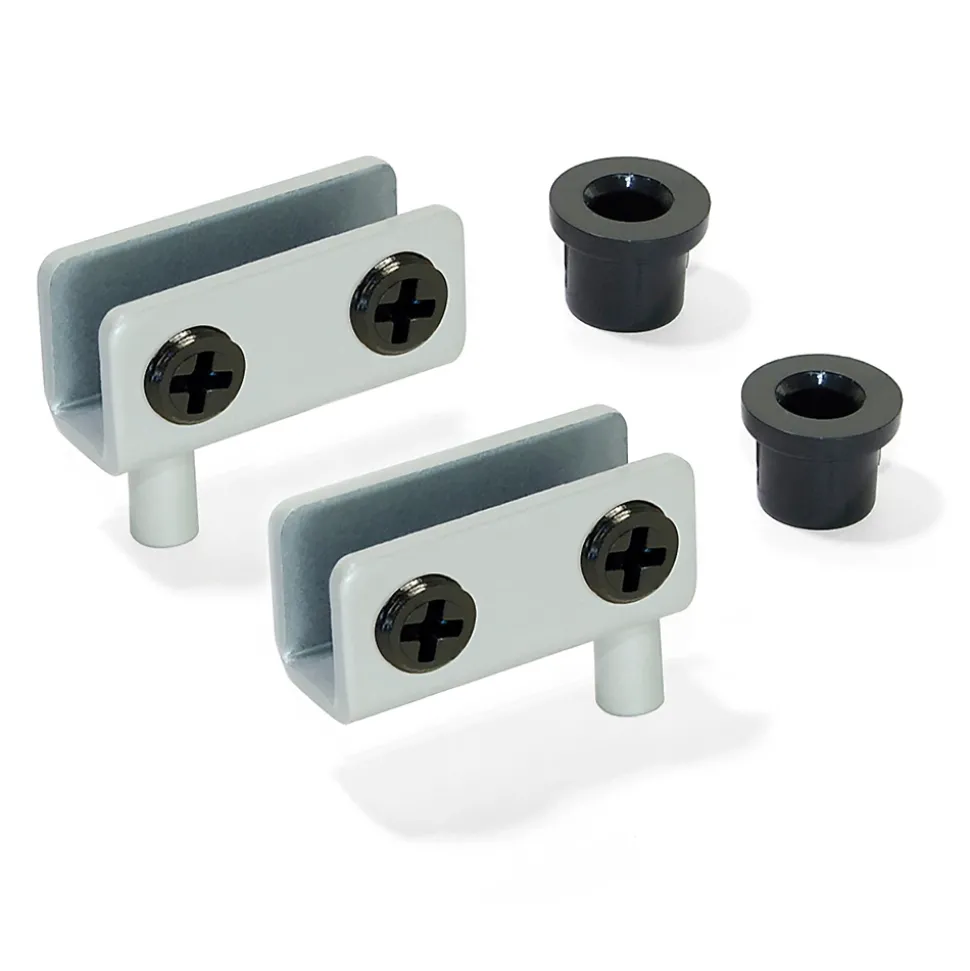 Emuca Jeu de charnières intérieures pour porte Verre, épaisseur 4-6mm, Acier, Gris métallisé