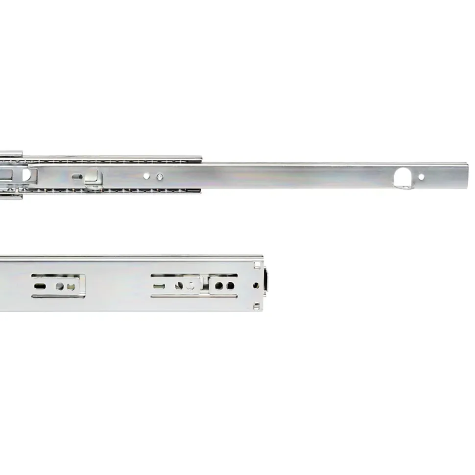 Emuca Jeu de coulisses à billes à sorties totale avec supports, hauteur 45mm, longueur 600mm, Acier, Zingué