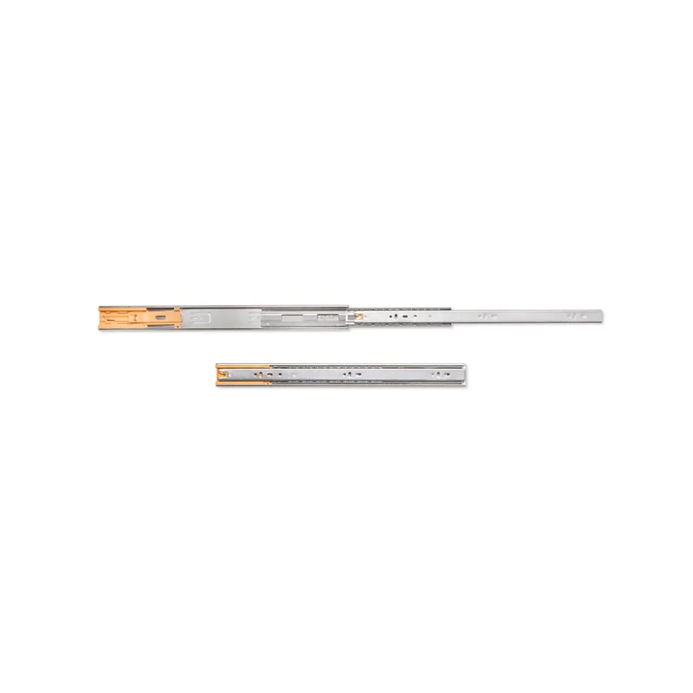 Emuca Jeu de coulisses à billes pour tiroirs à sortie totale, fermeture amortie, hauteur 45mm, longueur 450mm, Acier, Zingué