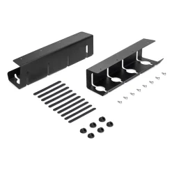 Emuca Lot de 2 Chemin de câbles sous le bureau, Longueur 430 mm, Acier, Peint en noir