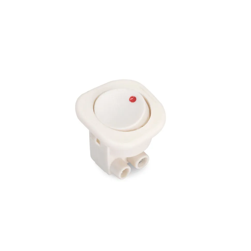 Emuca Lot de 10 interrupteurs à encastrer D21x21, Plastique, Blanc