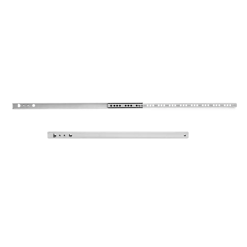 Emuca Lot de 5 jeux de coulisses de tiroir, roulement à billes, hauteur 17mm, profondeur 374mm, sortie partielle, zingué