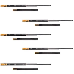 Emuca Lot de 5 jeux de Coulisses pour tiroirs, roulement à billes, hauteur 45mm, profondeur 600mm, sortie totale, fermeture