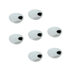 Emuca Lot de 8 passe-câbles circulaires, diamètre 60mm, à encastré Zamak, Chromé