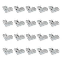 Emuca Lot de 20 pieds pour meuble Alumix 8, hauteur 12mm, Plastique, Peint en aluminium